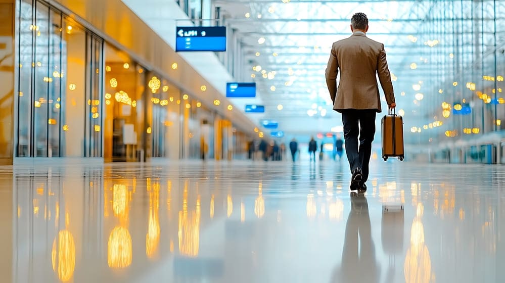 Latin America Travel Agencies: What They Expect from B2B Providers in 2026 (Case Study) 5 Business traveler walking at airport terminal in Latin America.